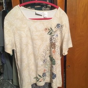 Alfred Dunner Lage Petite Floral Embriordered Top